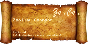 Zsolnay Csongor névjegykártya