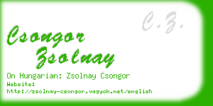 csongor zsolnay business card